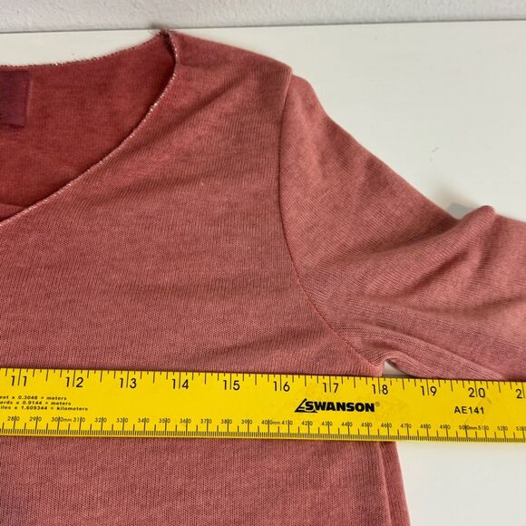 Free for Humanity Mauve Ombre V-Neck Fine Knit Top S/M - Picture 6 of 8